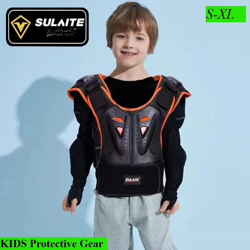 

Sulaite Kids Roller Skating Protective Gear Reflective Chest Back Protector Suit for Skating Horse Riding Outdoor Safety Wear
