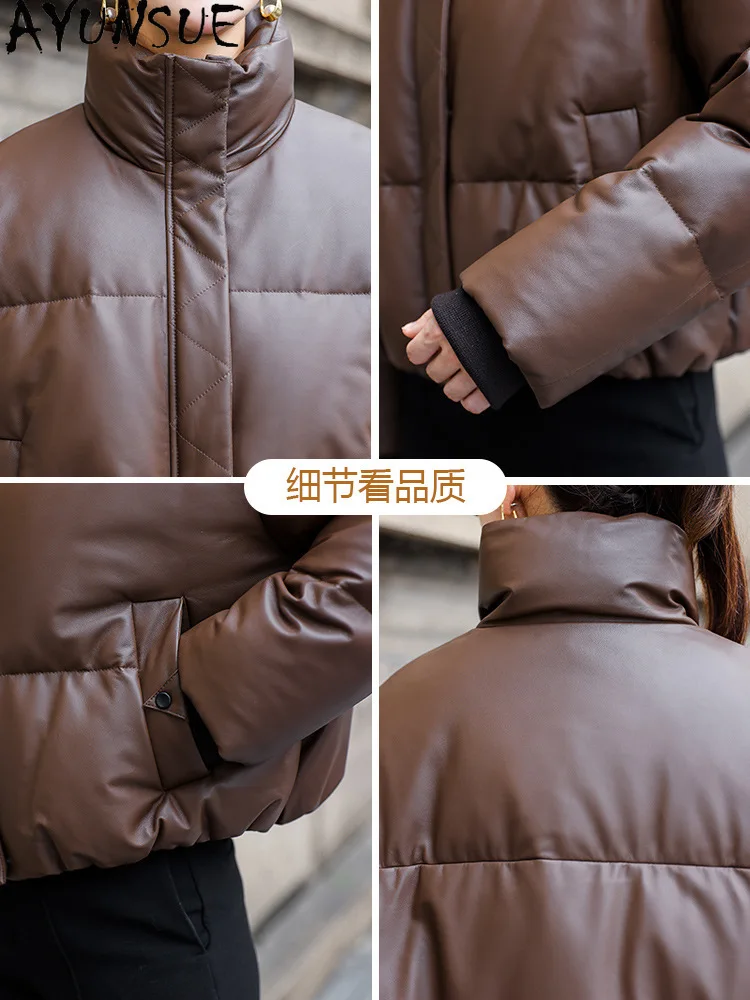 AYUNSUE 100% 양피 정품 가죽 자켓 여성 90% 화이트 오리 다운 코트 여성 겨울 의류 코트의 새로운 Jaqueta De Couro