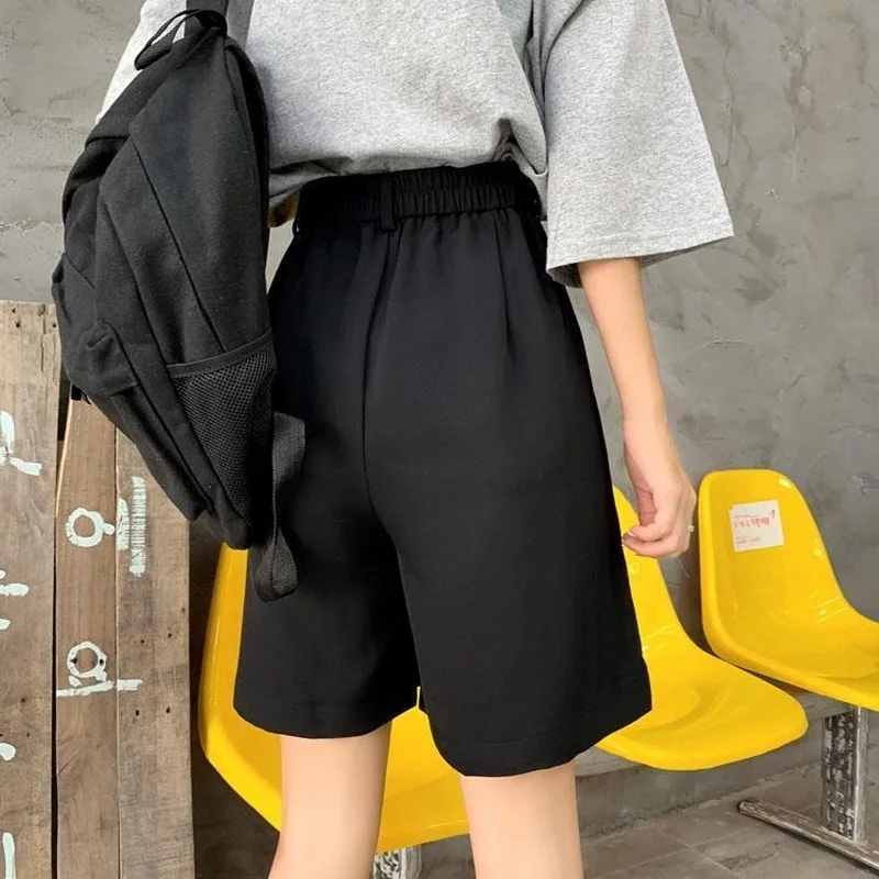 Shorts Womens Summer Solid Knee Length Wide Leg 5XL Loose Chic Casual Fashion Feminine Popular Korean High Waist 2020 Hot Sale