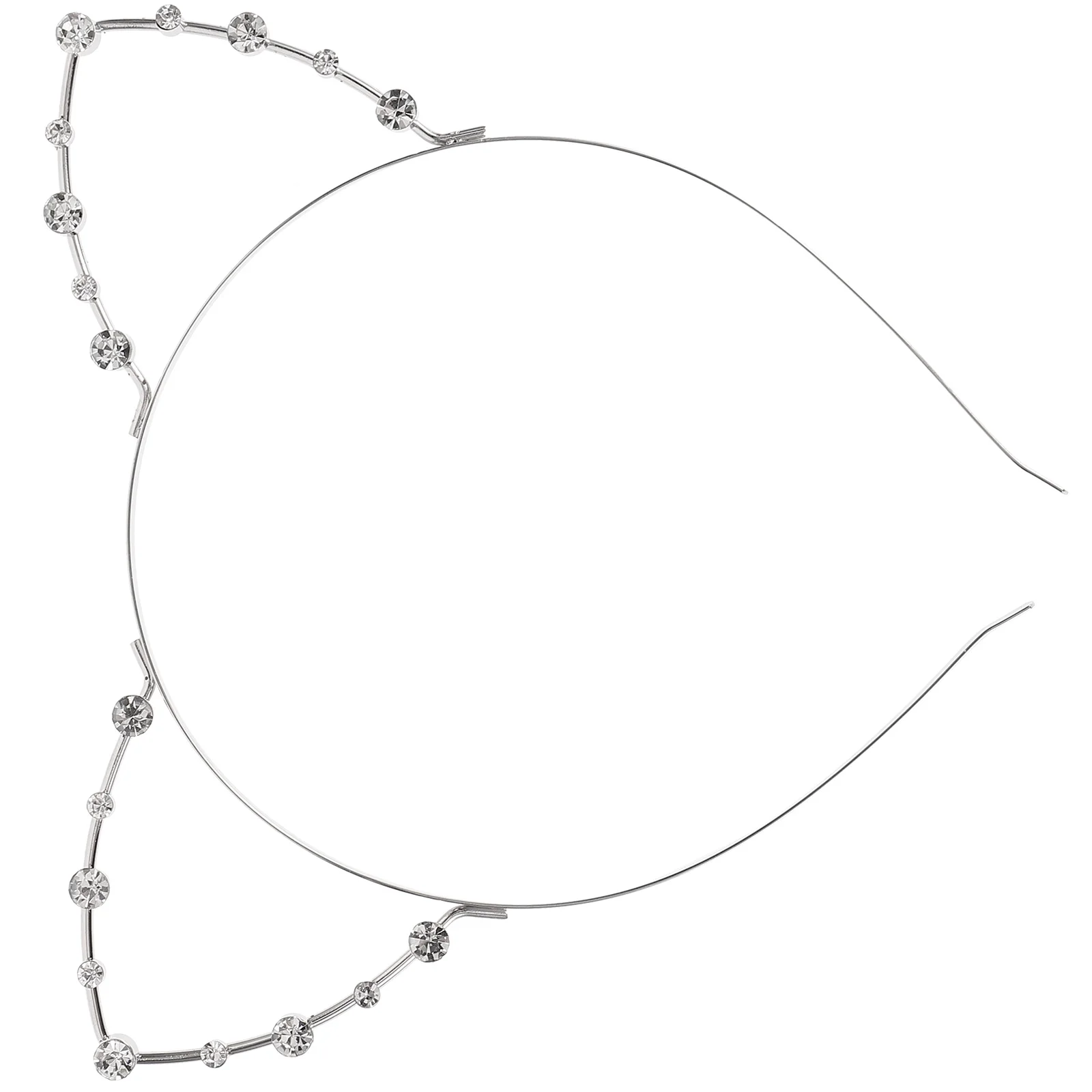 

Cat Ears Headband Rhinestone Metal Hairband 185x158CM Size Women Masquerade Ball Costume Party Prom Accessories Hair
