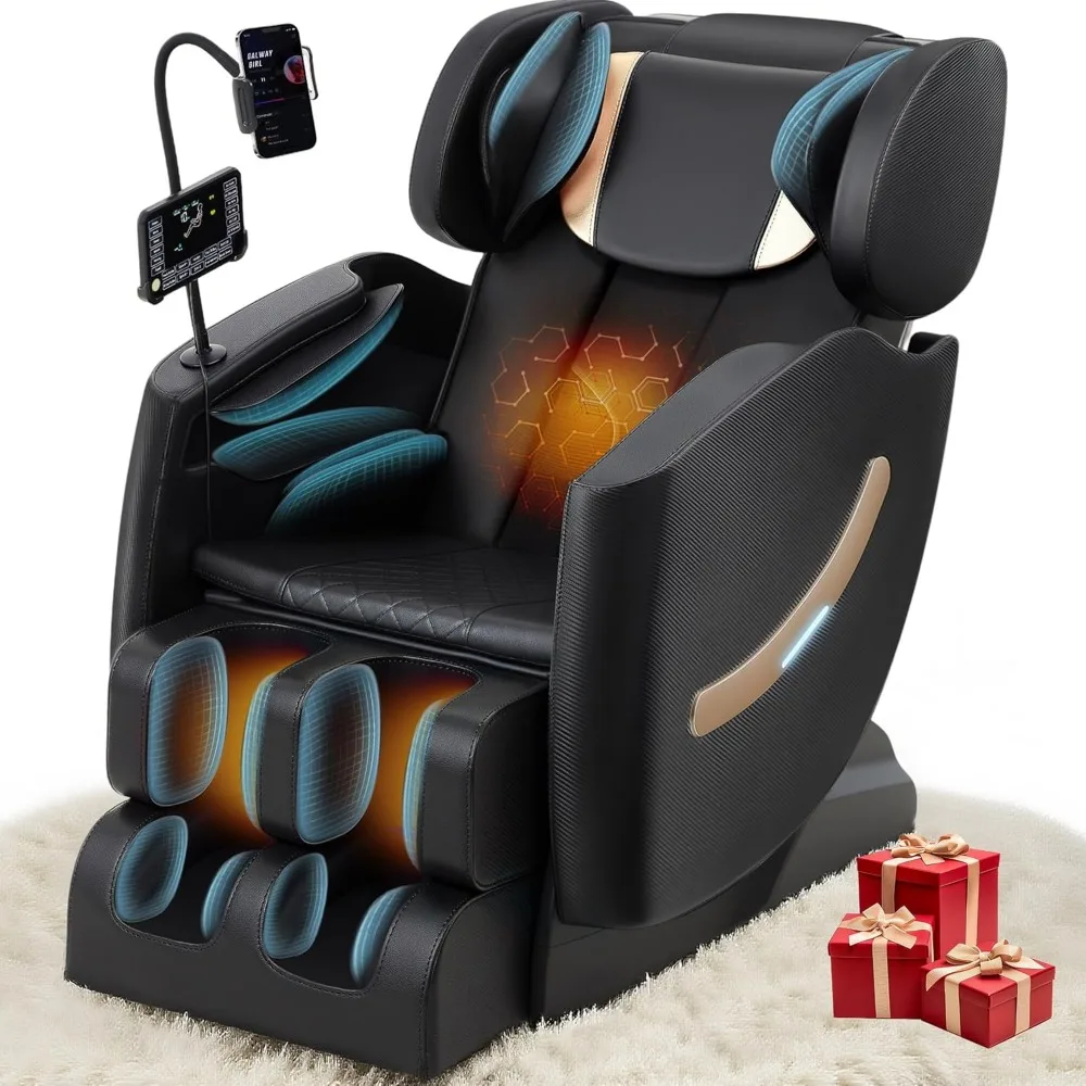 2025 Massage Chair Full Body, Zero Gravity Shiatsu Massage Recliner Chair, 10 Fixed Rollers, Waist and Foot Heating, 6 Auto Mode