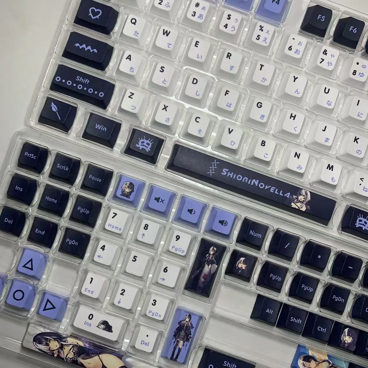 Cute Anime Shiori Novella Keycaps Hololive Vtuber Key Cover PBT DYE Sublimation Cherry MX Switch Keycap for Mechanical Keyboard