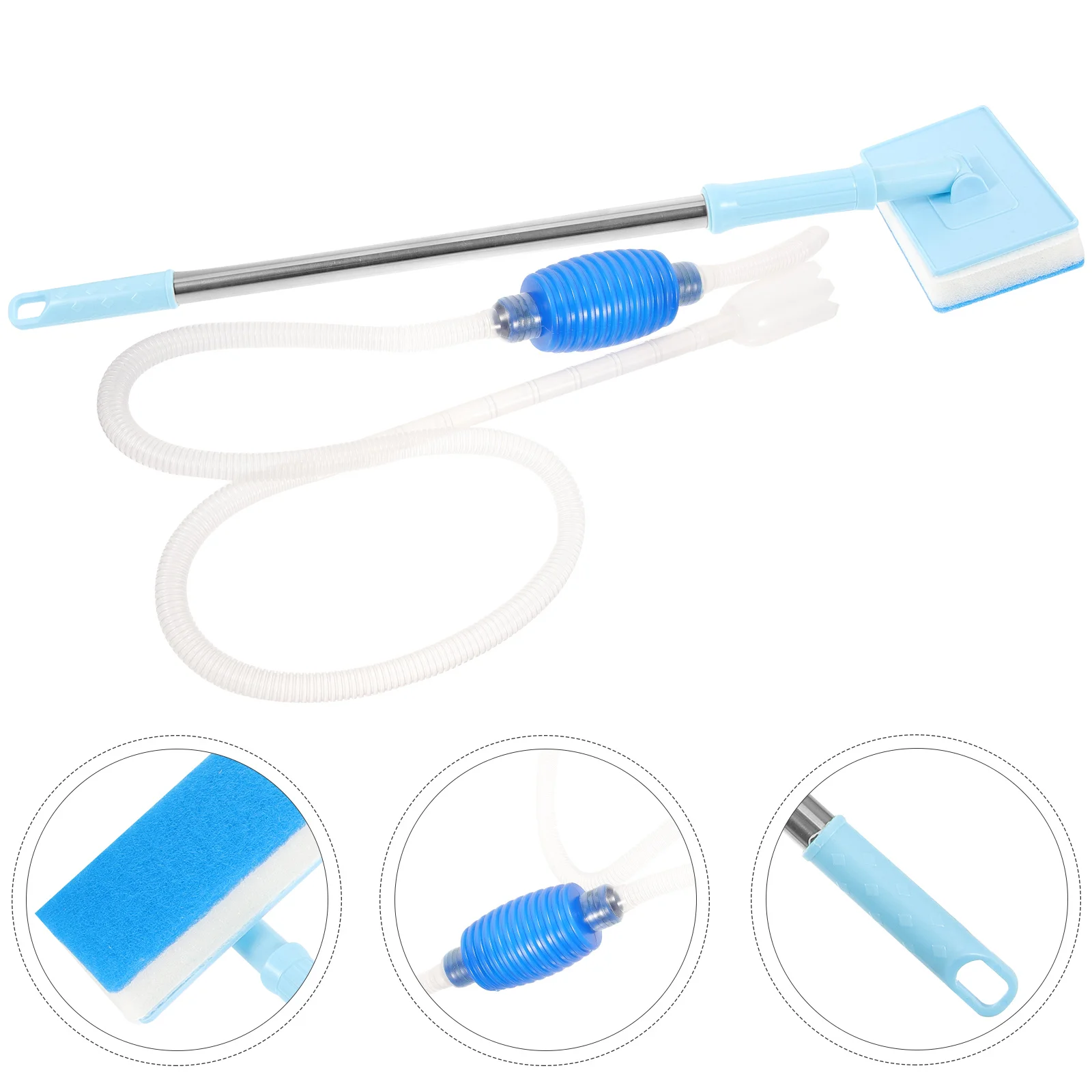

1 Set Fish Tank Water Changer Siphon Pump Small Blue Aquarium Cleaner Vacuum Tool for Household Gravel Cleaner Convenient Water