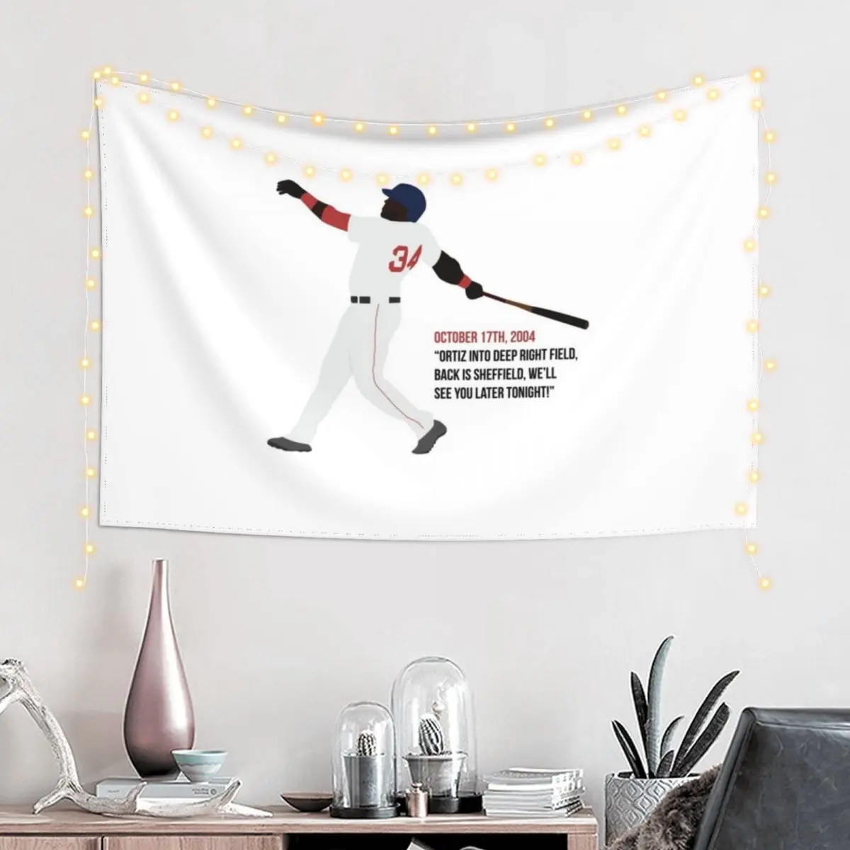 David Ortiz 2004 Quote Tapestry Home Decorators Room Decor Cute Wall Decorations Tapestry