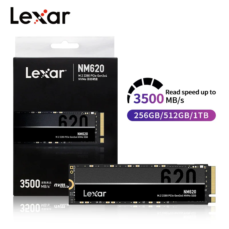 Lexar NM620 M.2 2280 PCIe Gen3x4 NVMe SSD Up to 3500MB/s read 2400MB/s write Internal Solid State Drive 256GB 512GB Hard Drive