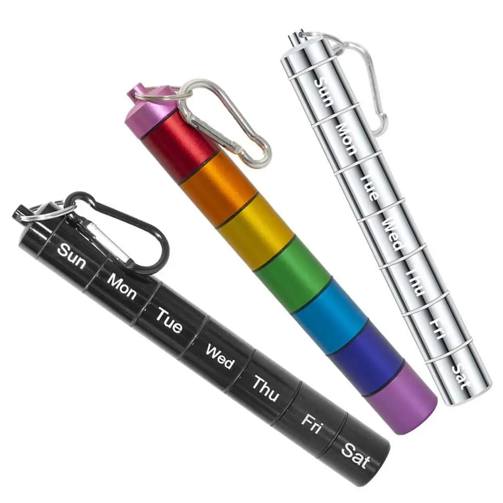 

Medicine Organizer Storage Container Keychain Strong Tightness Weekly Pill Case Medicine Pill Box Pill Box Pill Dispenser