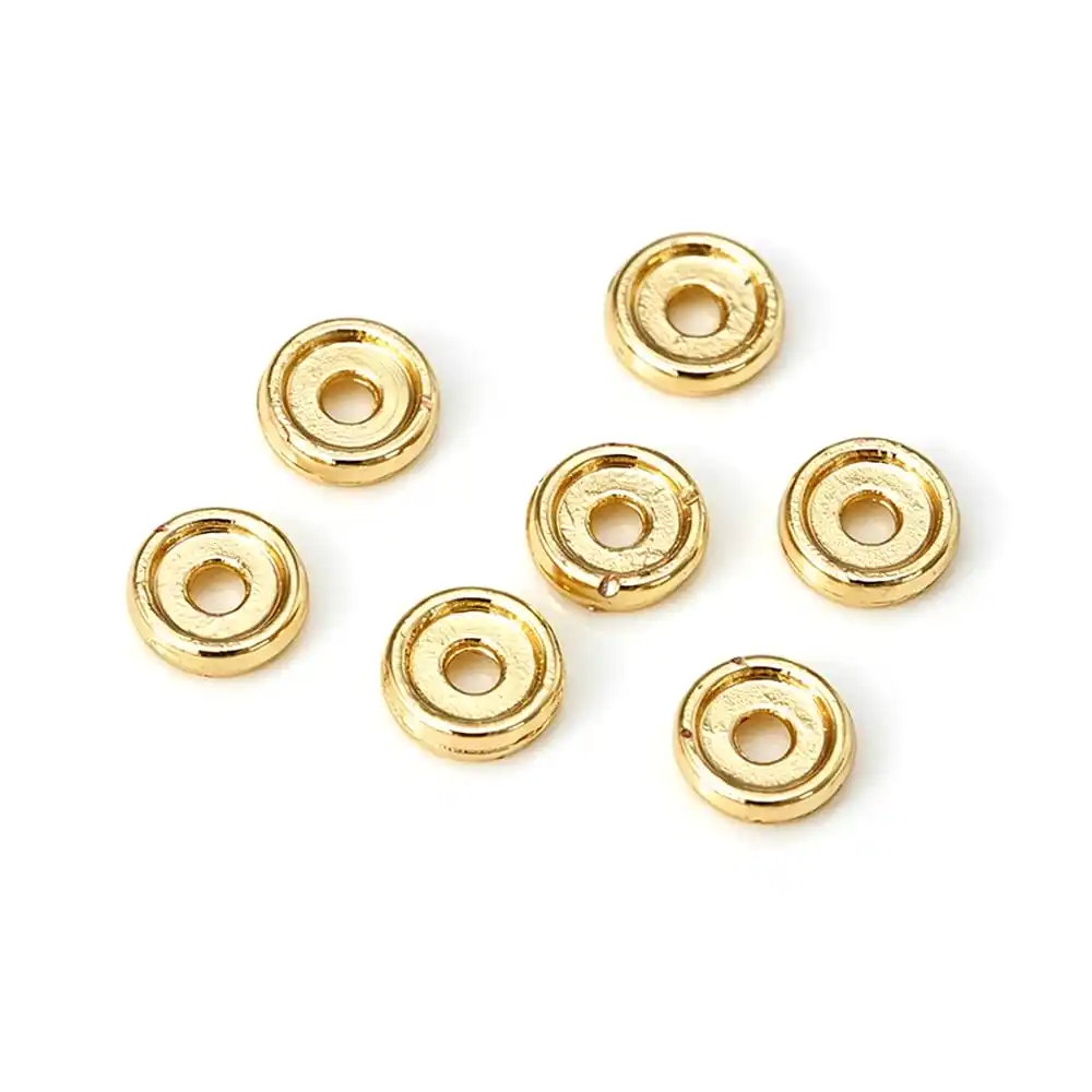 50PCS 18K Gold Color Brass Spacer Beads Bracelets Beads High Quality Diy Necklace Earrings Jewelry Accessories Jewellery Making