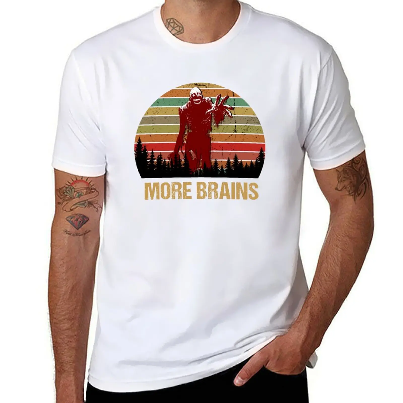 

Living Movie Dead First Zombie More Brains Horror Movie T-Shirt anime t shirts oversize t shirts for man cotton soft T-shirt