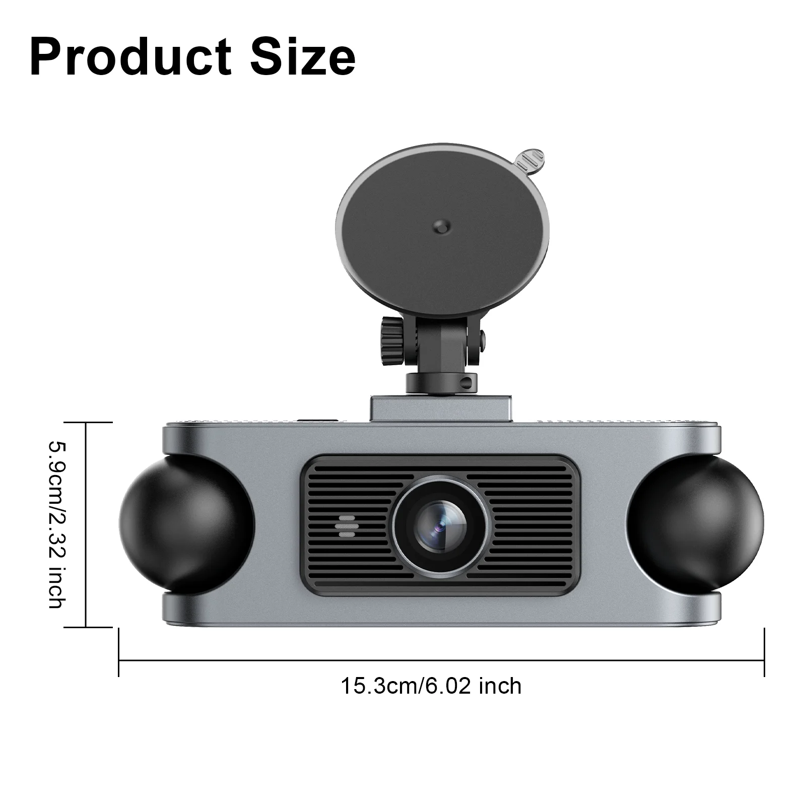 4 Channel Dash Cam 360° View 1080P+720P Left/Inside Right Rear 480P 8 IR Lamps Night Vision  G-Sensor Parking Model