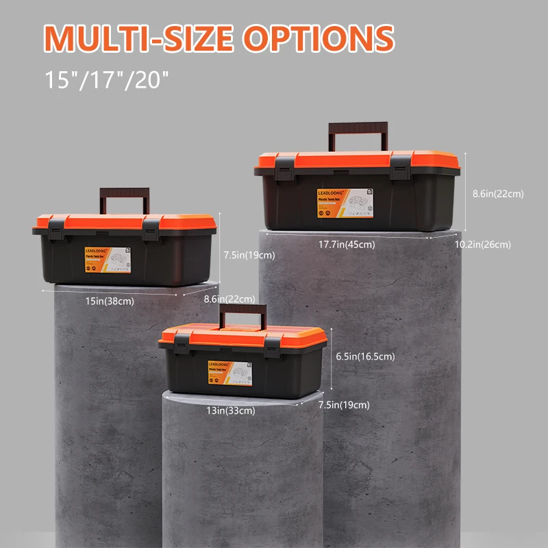 15 Inch Multifunctional Plastic Tool Storage Box Durable Portable Double-layer Tools Storage Box Hardware Electrician Decoration
