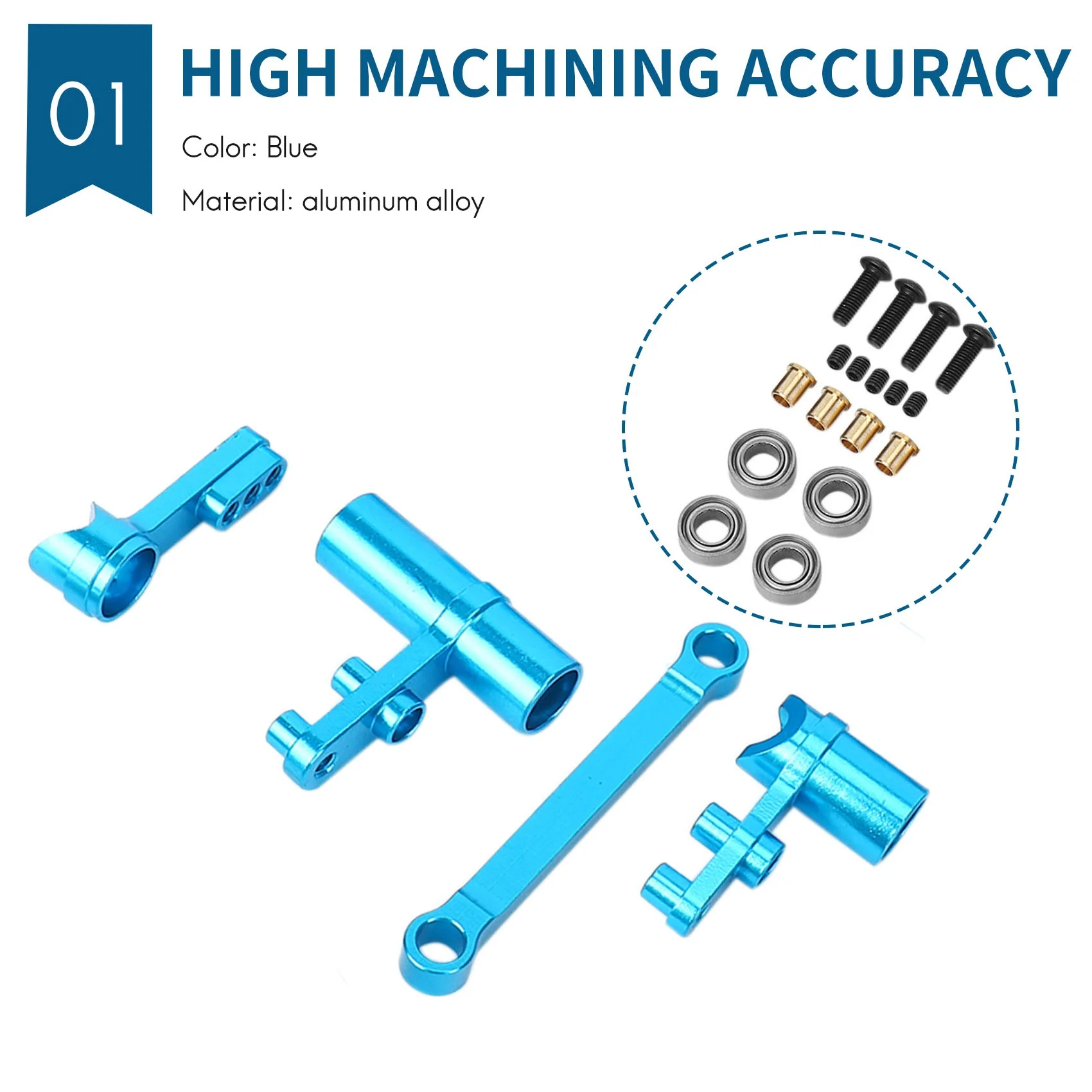 TCE – support de moyeu d'articulation de direction en alliage d'aluminium, servomoteur économiseur, pièces de mise à niveau pour RC 1/10 Redcat Volcano EPX bleu