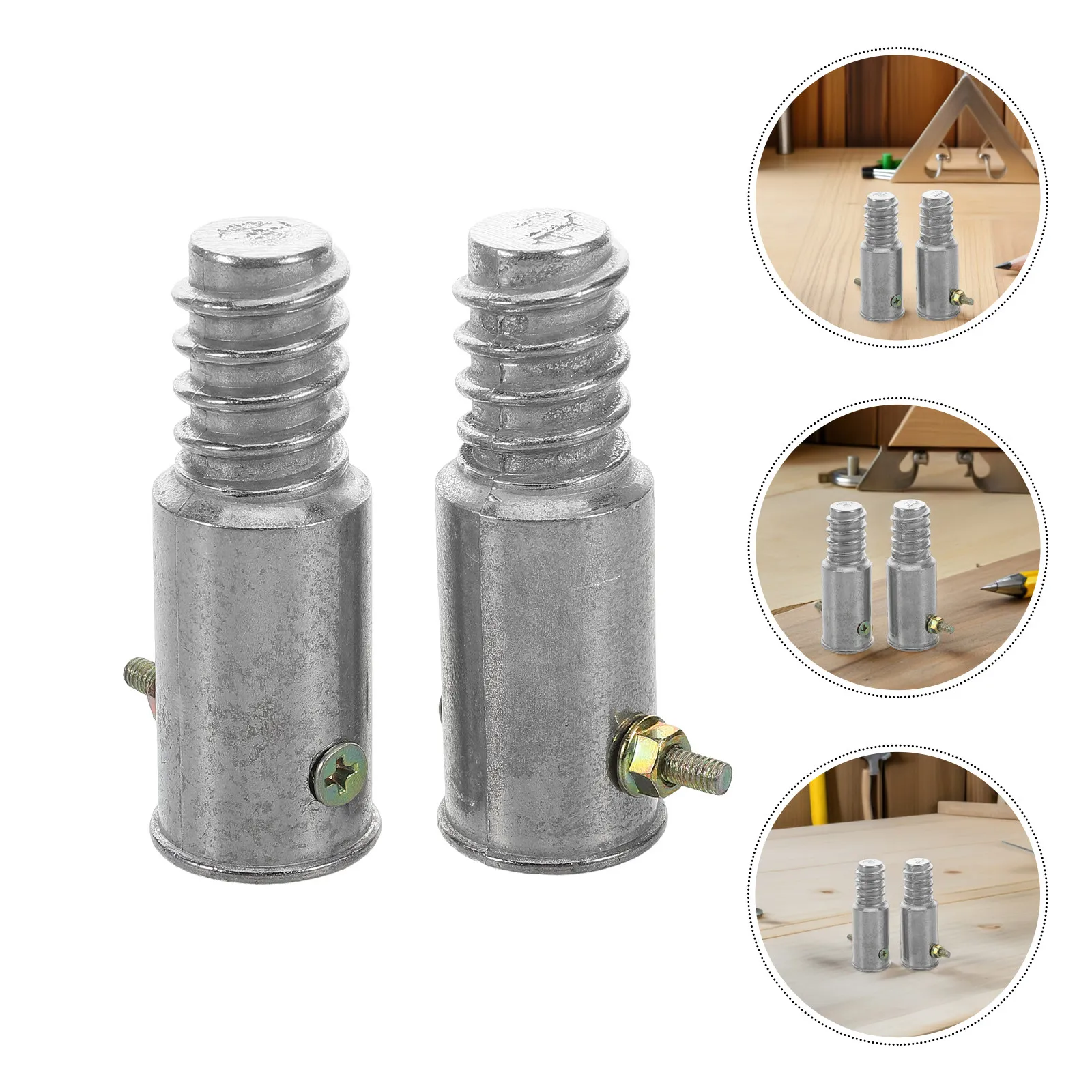 4Pcs Aluminum Alloy Threaded Connectors Strong Mop Broom Handle Tips Compatible Wood Metal Poles Extension Pole Adapter