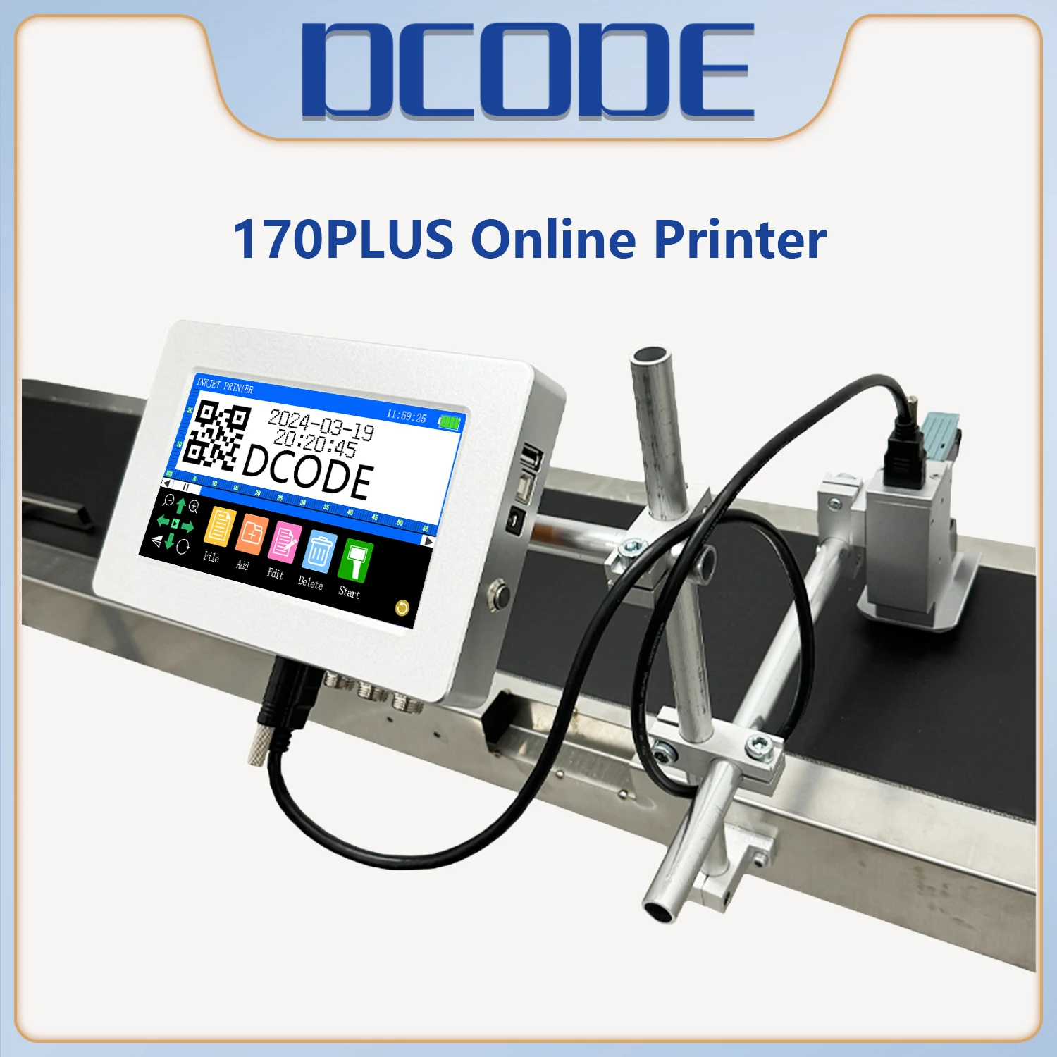 Imagem -02 - Dcode 170plus 12.7 25.4 mm Tij Industrial On-line Impressora Jato de Tinta Térmica Texto qr Código de Barras Número do Lote Logotipo Data Impressora de Etiquetas