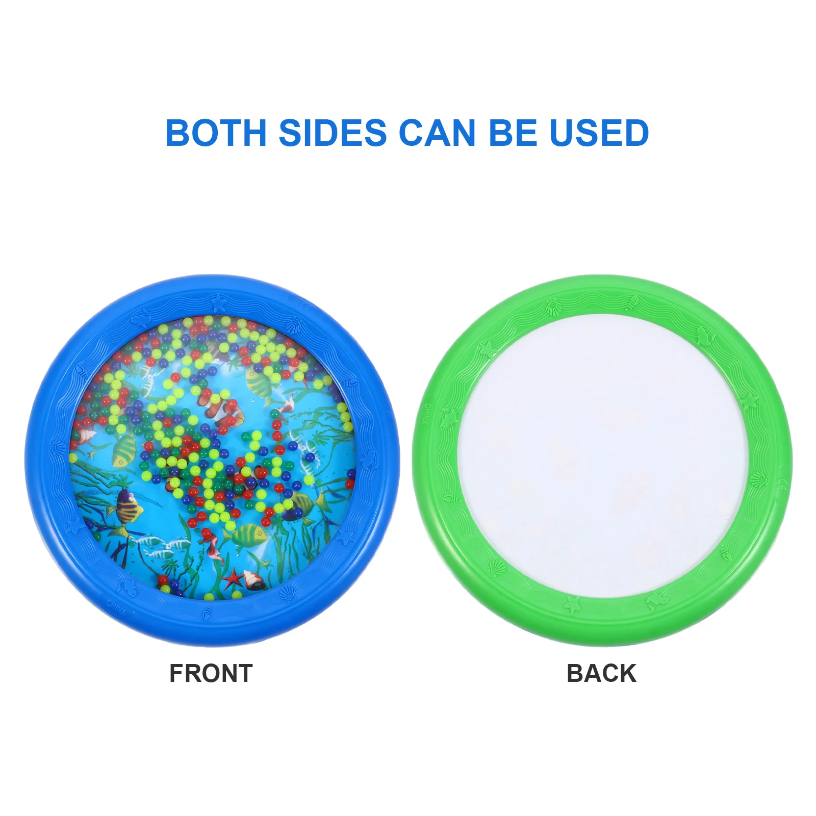 2PCS Premium Material Ocean Wave Drum Educational Shaker Rattle Musical Instrument for Kids Hand Drum Rhythm Training