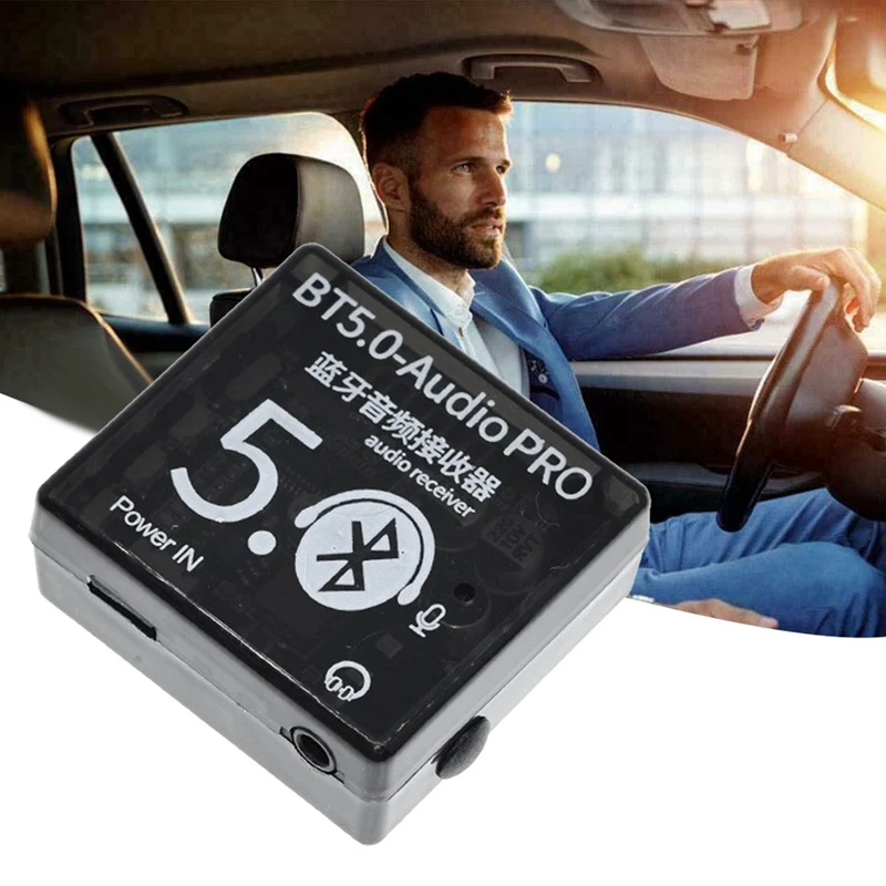 BT5.0 Audio Pro Receiver+Case+3.5Mm AUX Audio Cable Kit MP3 Bluetooth Decoder Lossless Car Speaker Audio Amplifier Board