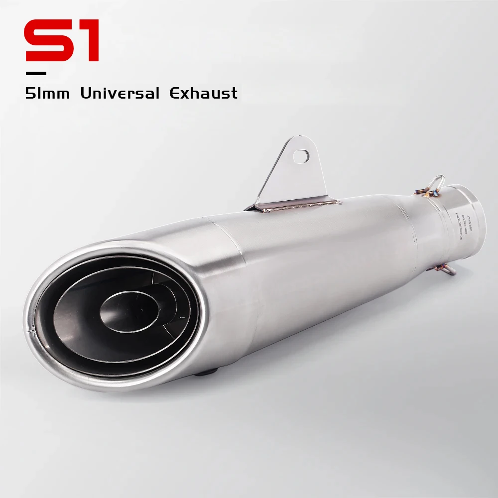 

51mm Universal Motorcycle Exhaust Muffler Pipe Moto Racing for MT07 MT09 z900z400ninja400gsx250gsx750