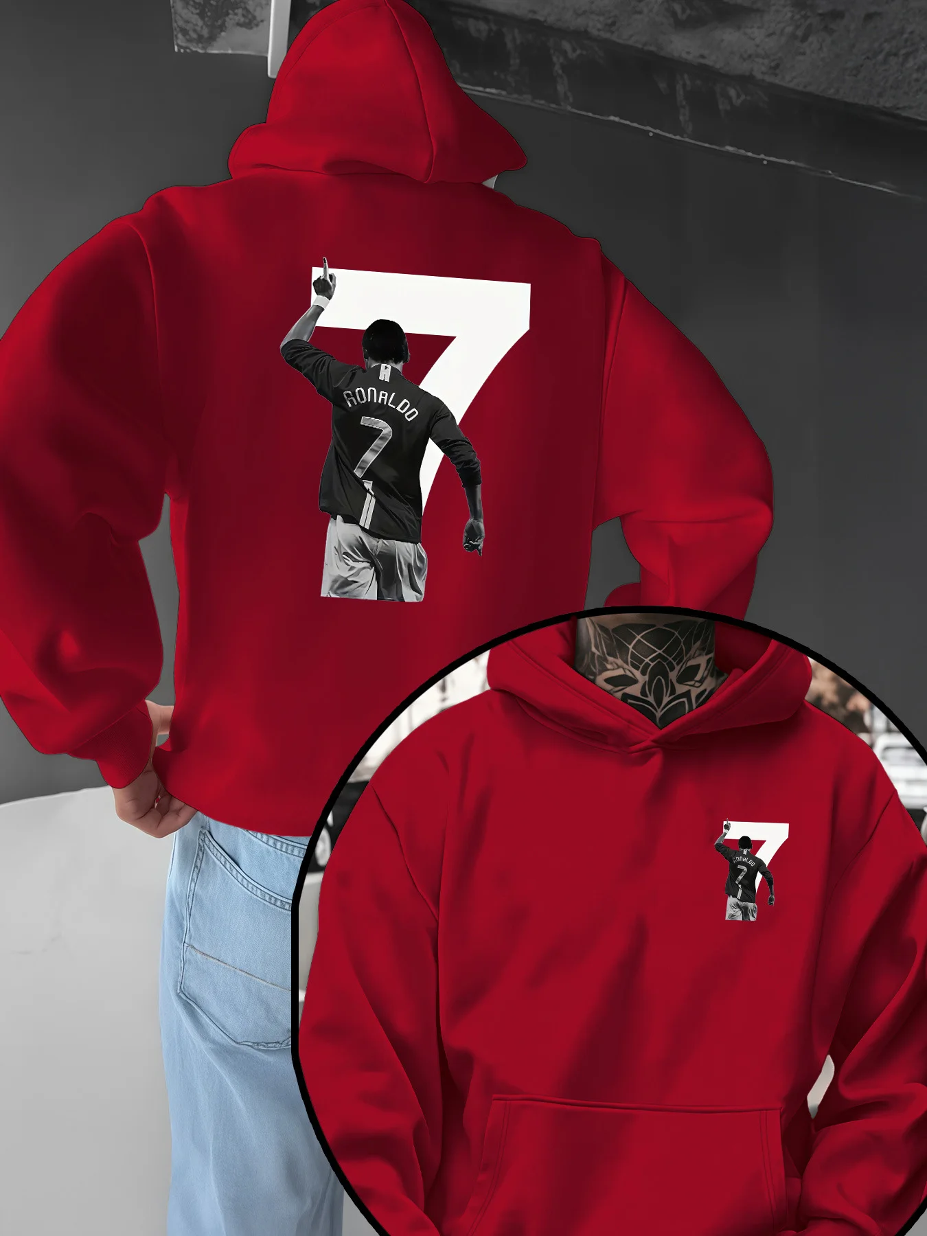 2025 Mode Sport Hoodie Pullover Ronaldo Buchstabe 7 Drucken Lässige Übung Hoodie Herbst Winter Langarm Baumwolle Sudadera Hoodies – Detail 8