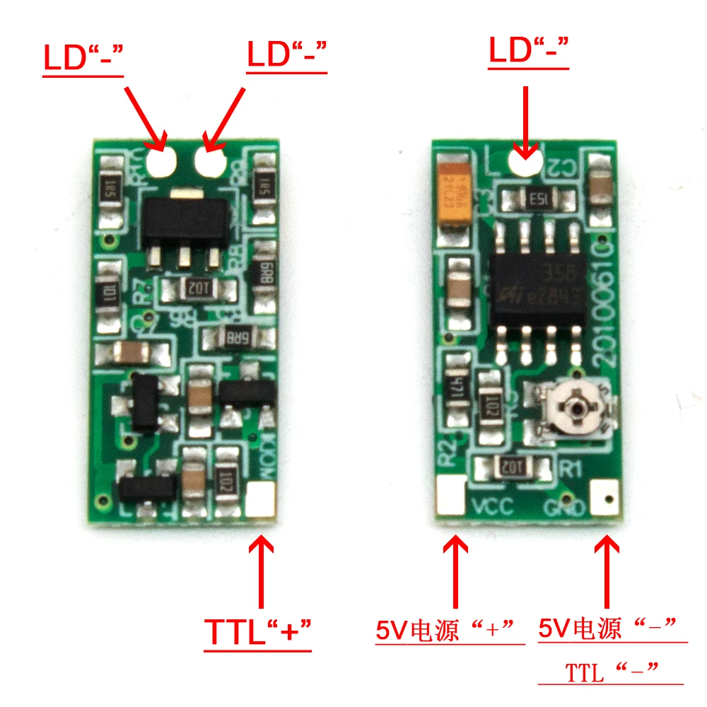 DYKB 635nm 650nm 808nm 980nm Laser Diode constant current drive circuit TTL modulation Drive 5V 50-300 mA