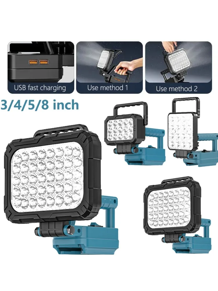 Draagbare lichtlantaarn met USB voor Makita 18V Li-ionbatterij LED-zaklamp met haak voor noodverlichting - afbeelding 2