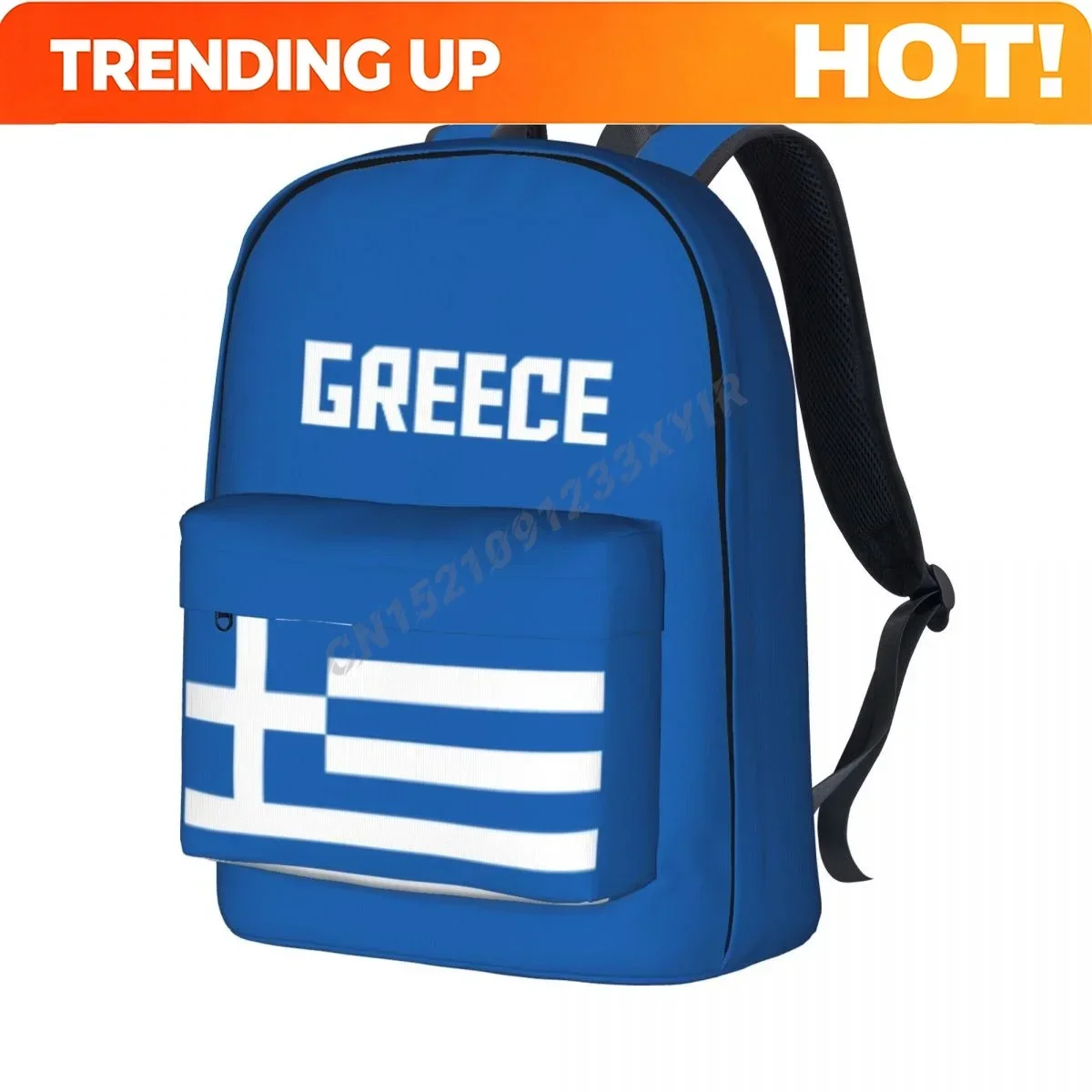 Custom Bag Unisex Backpack Greece Flag Greek Stitch Schoolbag Messenger Bag Case Laptop Travel Bag Mochila Gift