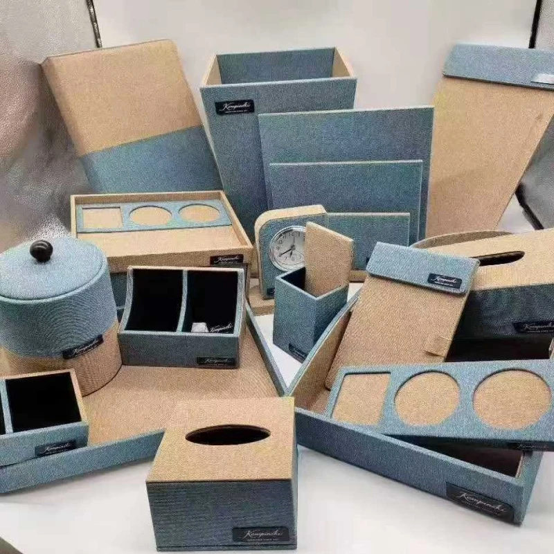 

Customized Restaurant Hotel Supplies Leather Accessories Set Facility Box Leather Set Hotel PU Leather Set