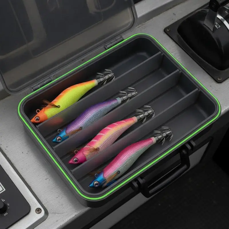 Hochpenetrierende Bleiköpfe für Tintenfisch-Jigs, Leuchtende Holz-Garnelen-Egi für Salzwasser-Oktopus- und Tintenfisch-Nachtfischerei – Detail 2