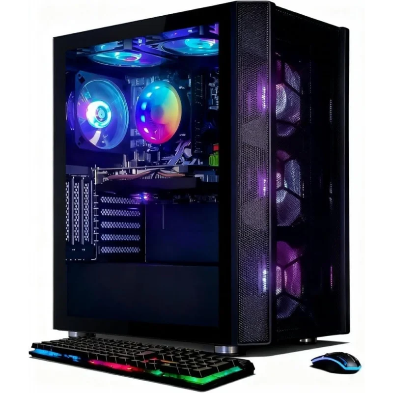 Gaming PC Desktop Computer,  Core i7 up to 3.9G, GeForce RTX 3060 12G, 32GB RAM, 1TB SSD, WiFi, BT 5.0, RGB Fan x