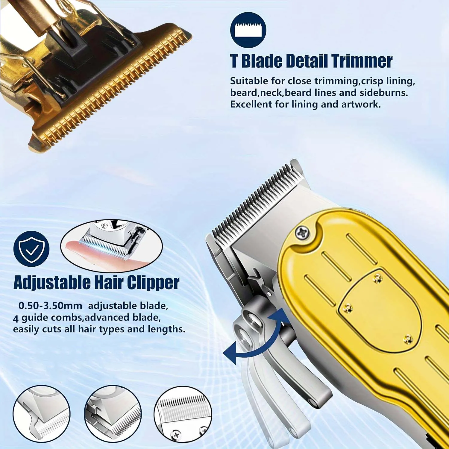Hair Clippers Electric Razor Shavers for Men USB Rechargeable Clippers and Trimmer Beard Trimmer Barber Kit Professional Clipper view 5