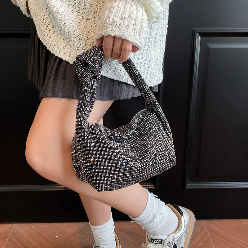 Luxurious Design Full Rhinestone Banquet Handbag European and American Fashion Elegant Shining Women's Evening Clutch Bags