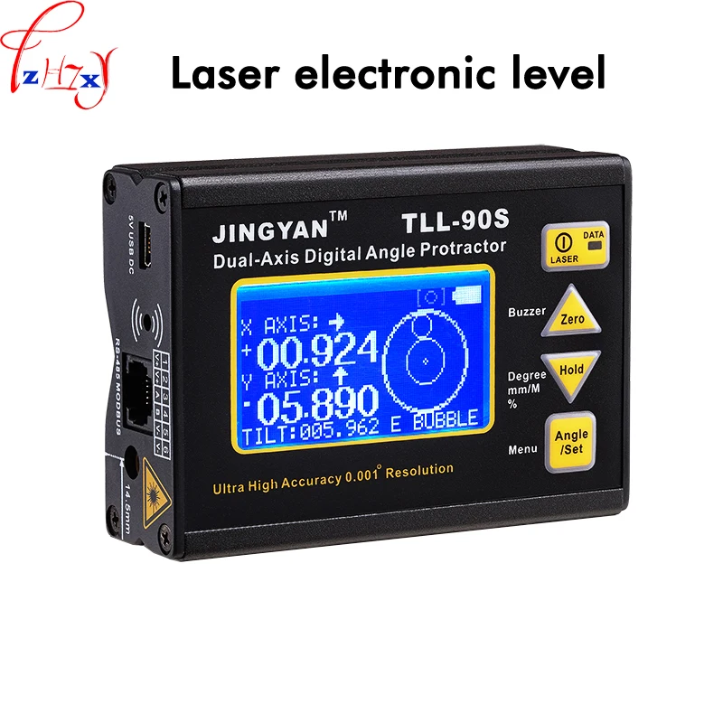 1PC 37V Digital Display Dual-axis Inclinometer TLL-90S Mini Professional High Precision Laser Electronic Level Meter Machine