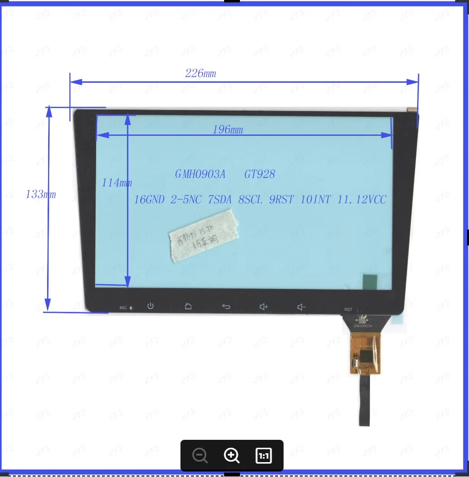 

ZhiYuSun Freeshipping GMH0903A 226*133mm 10.1inch Capacitive screen GT928