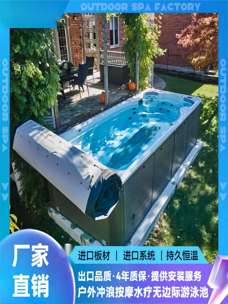 Thermostatic Infinite Swimming Pool Finished Villa Courtyard Acrylic Endless Surfing Machine