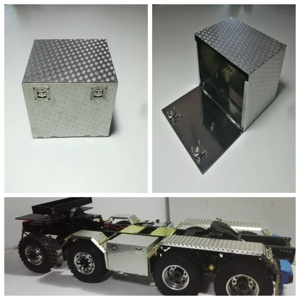

Tamiya 1/14 Scale Truck Metal Tool Box Anti-skid Plate Equipment Box for 1:14 RC Truck Scania 56352 Tractor Model Kit