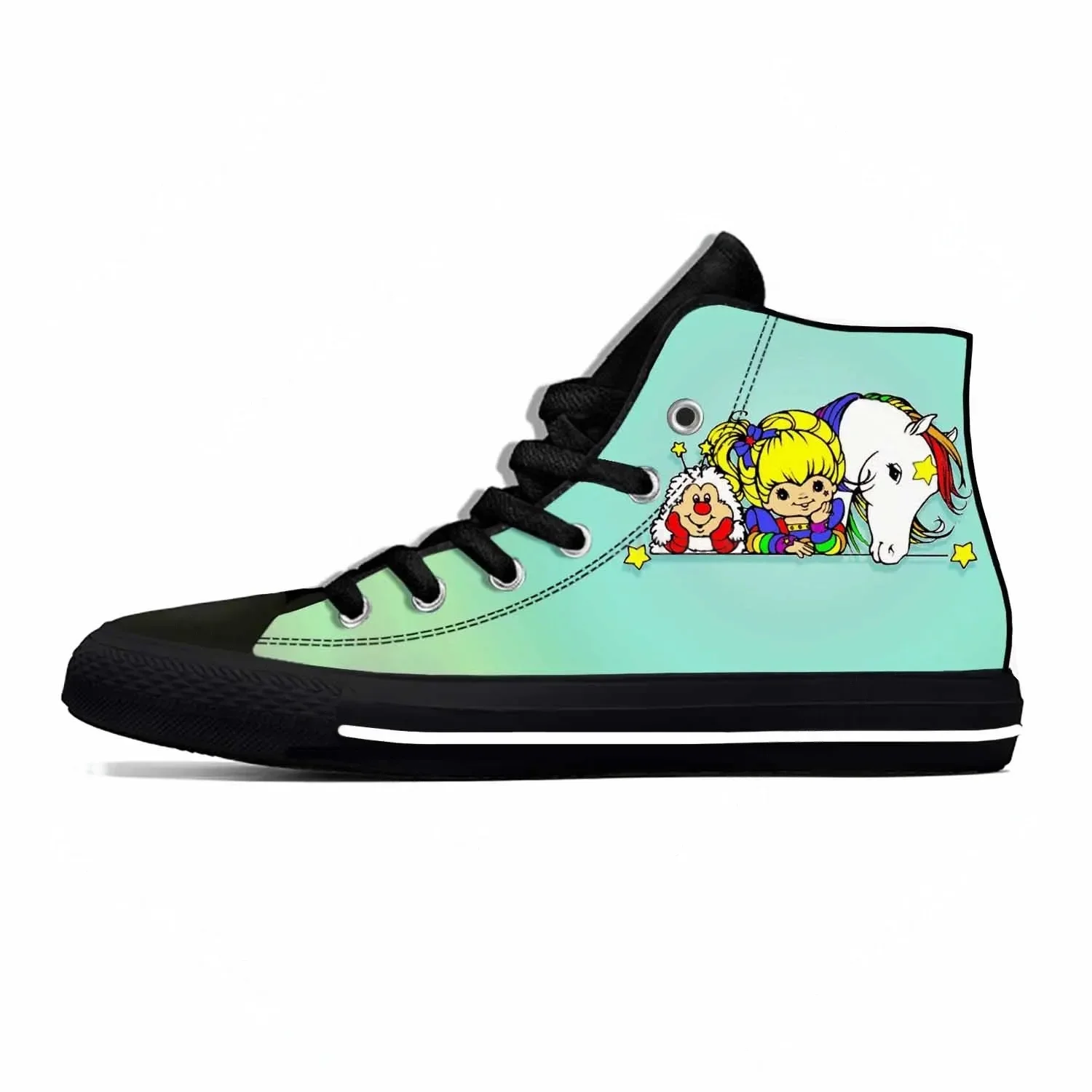 

Brite Anime Cartoon Manga Comic Rainbow Fashion Casual Cloth Shoes High Top Lightweight Breathable 3D Print Men Women Sneakers