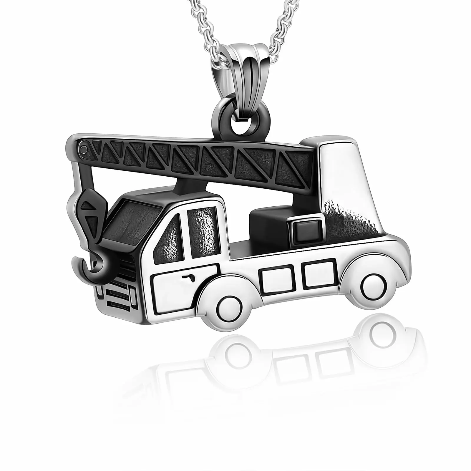 Crane Cremation Jewelry or Ashes for Men Stainless Steel Ashes Keepsake Pendant Memorial Urn Necklace