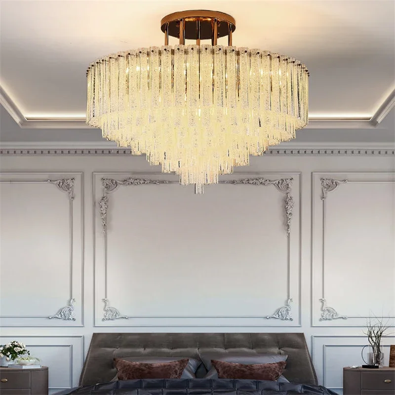 

Postmodern light luxury chandelier creative bedroom living room dining room study model room personality crystal chandelier
