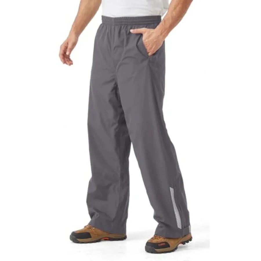 

Men's Packable Rain Pants Waterproof Windproof Outdoor Rain Overpants for Hiking Fishing Daily Work