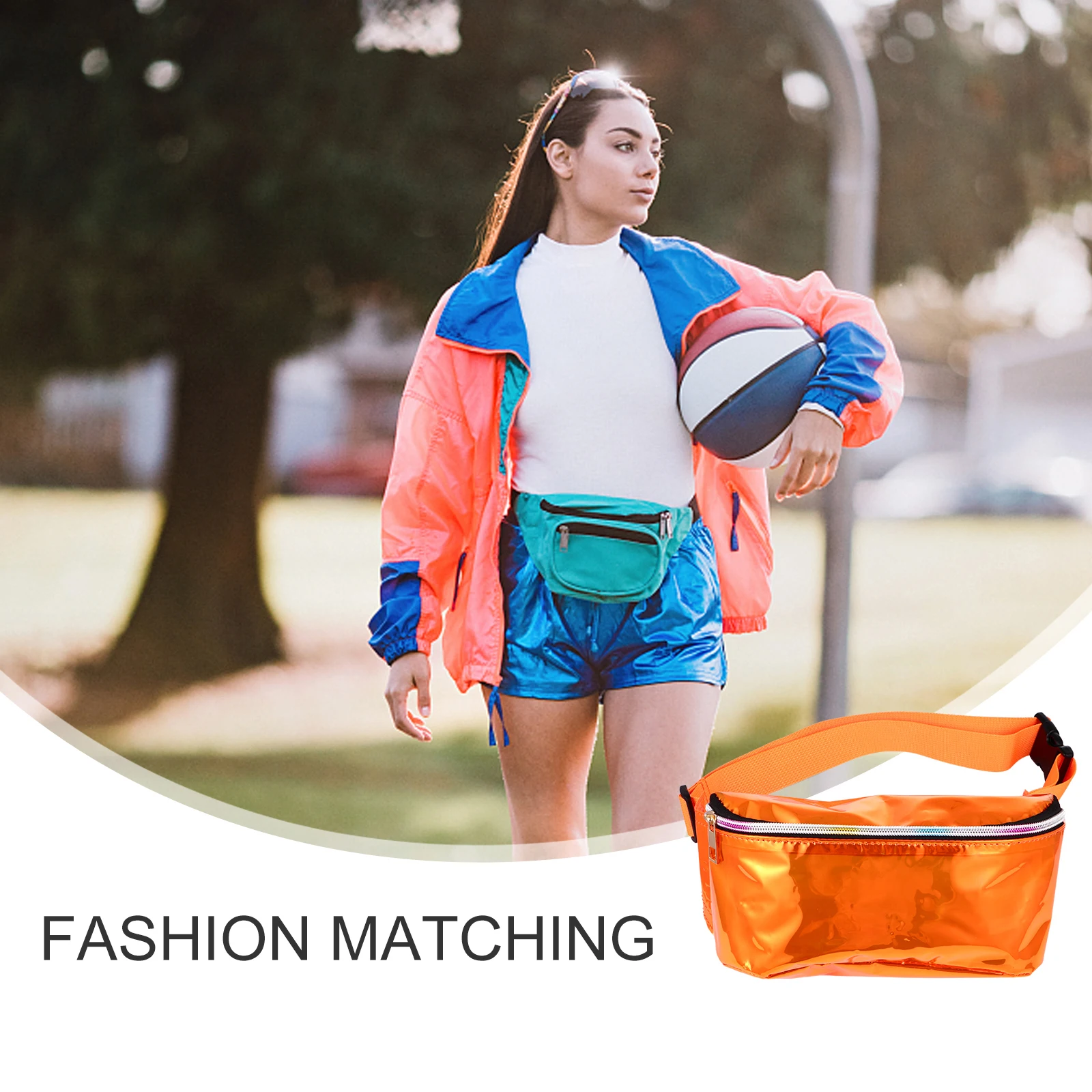 

1pc Pvc Laser Waist Bag Transparent Waterproof Chest Bag For Women Adjustable Sling Fanny Pack Scratch Resistant Smooth Zipper