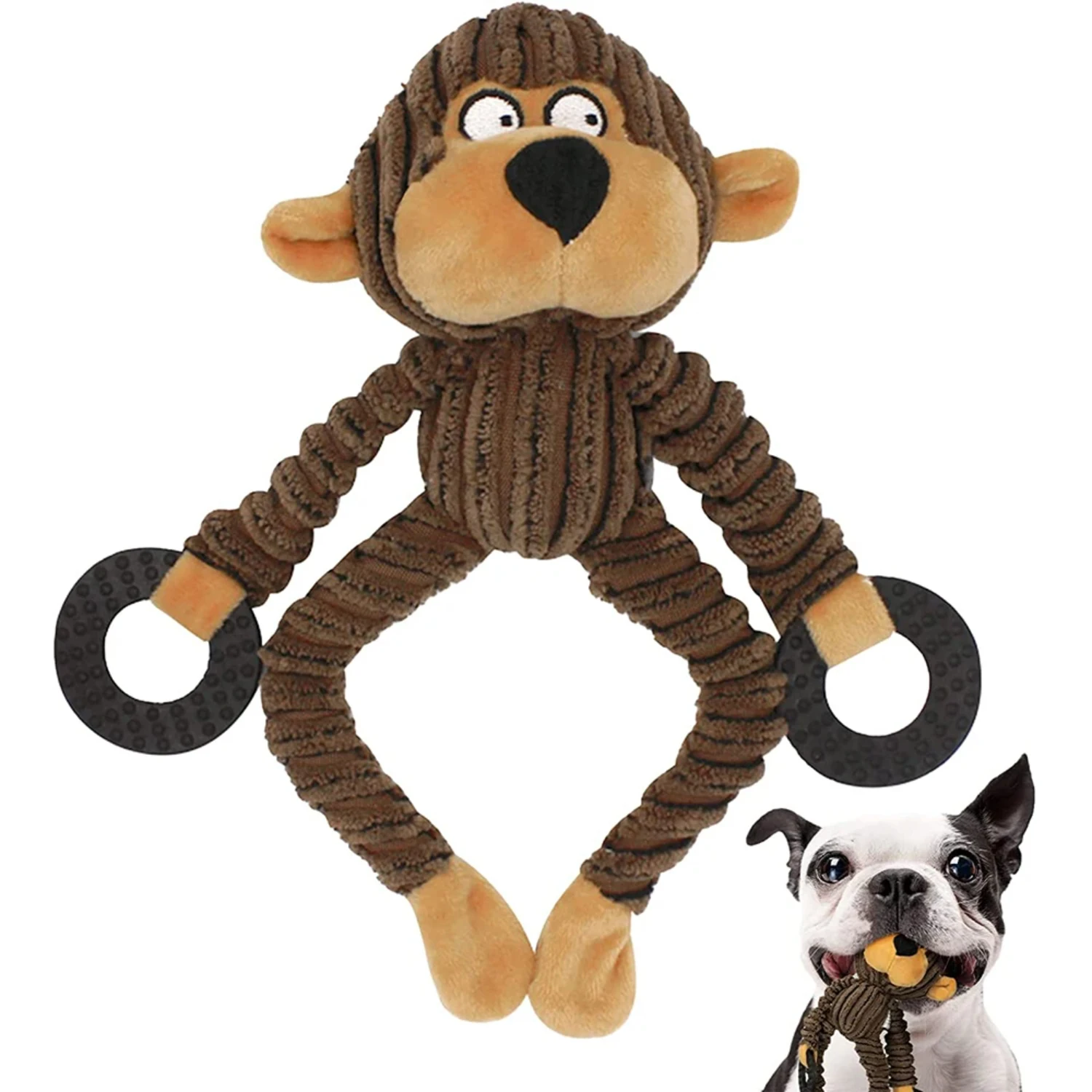 Interactive plush monkey chew toys - Perfect for small dogs - Ideal for teething, training, and endless fun - Ensure hours of en