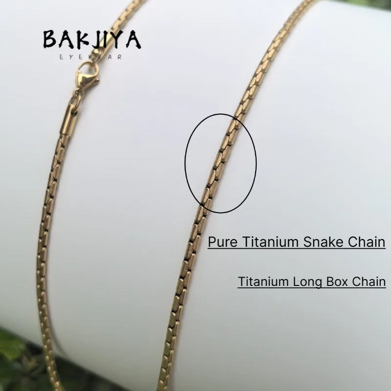 Pure Titanium Necklace 2.5/3.3mm Snake Chain | Skin-Friendly Rust-proof Never Fade Versatile Unisex Long Box Chain Gold Color