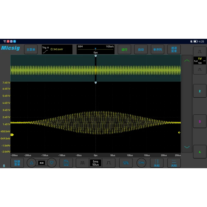 oscilloscope favorableness VTO2004 200MHz bandwidth, 4 channels, 1GSa/s sampling rate, and 50Mpts memory