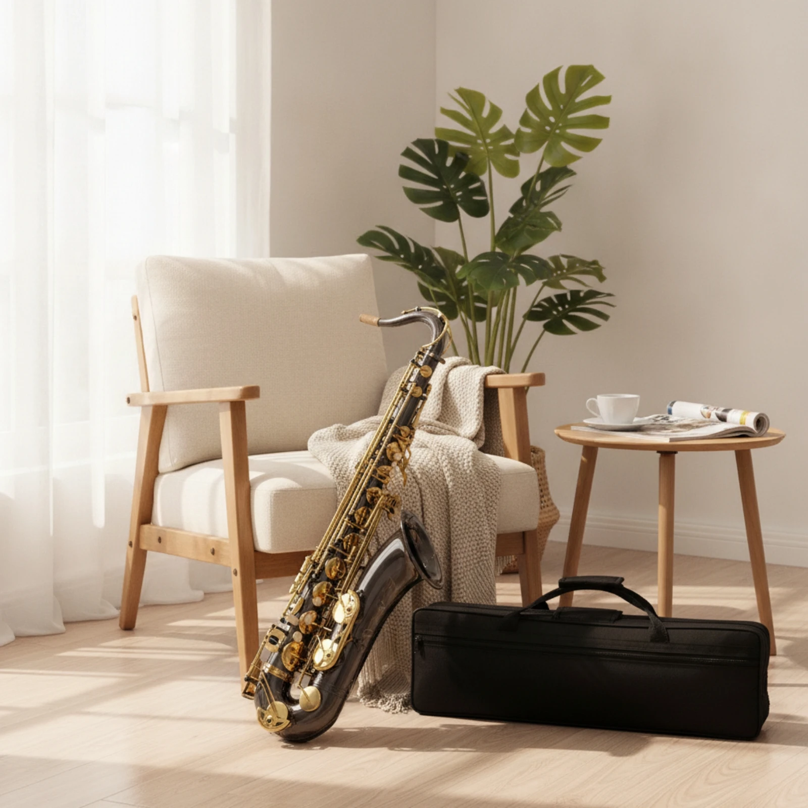 Tenor Saxophone with Cleaning Kit Gold Keys Tenor Saxophone with Neck Strap Engraved Easy Maintenance for Beginners, Practice