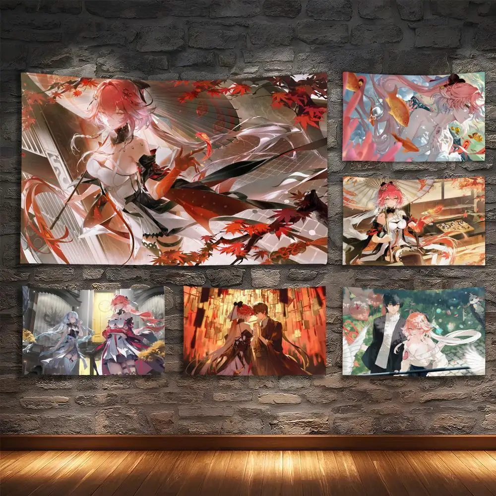 

Changli Wuthering Waves Tapestry Custom Living Bedroom Party Dormitory Interior Wall Bohemian Decoration Attached Clip