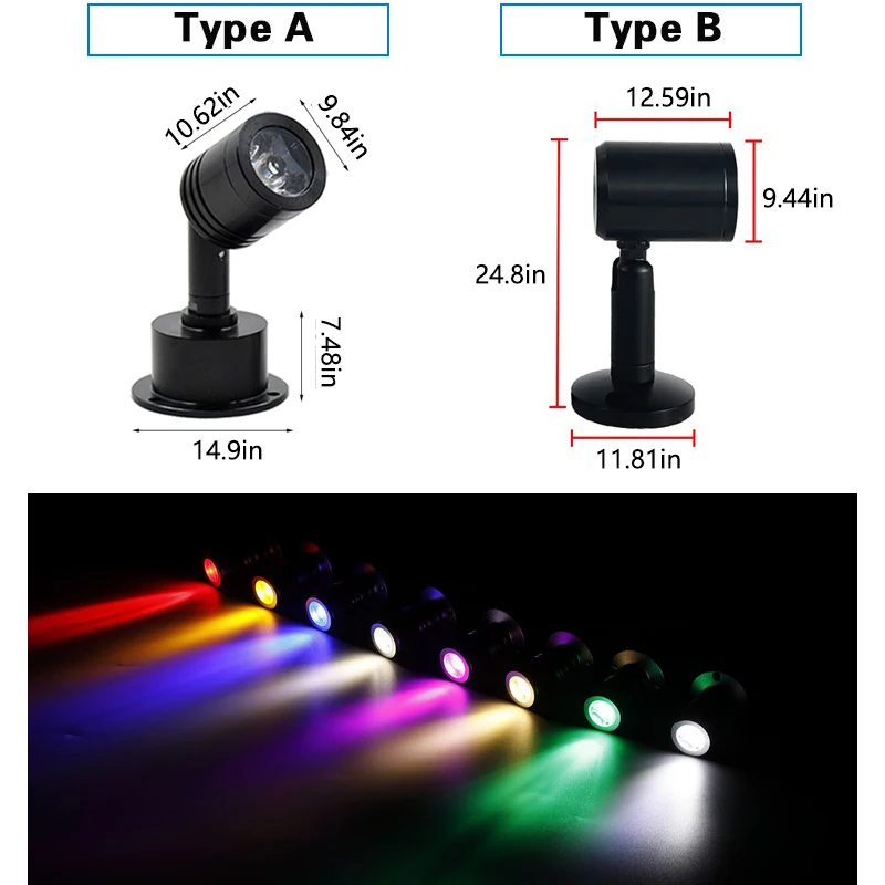 Imagem -02 - Mini Lâmpada Led Spot Bench Interface Usb Luz de Teto Gabinete Jóias Vitrine Branco Natural Vermelho Azul 5v 3w