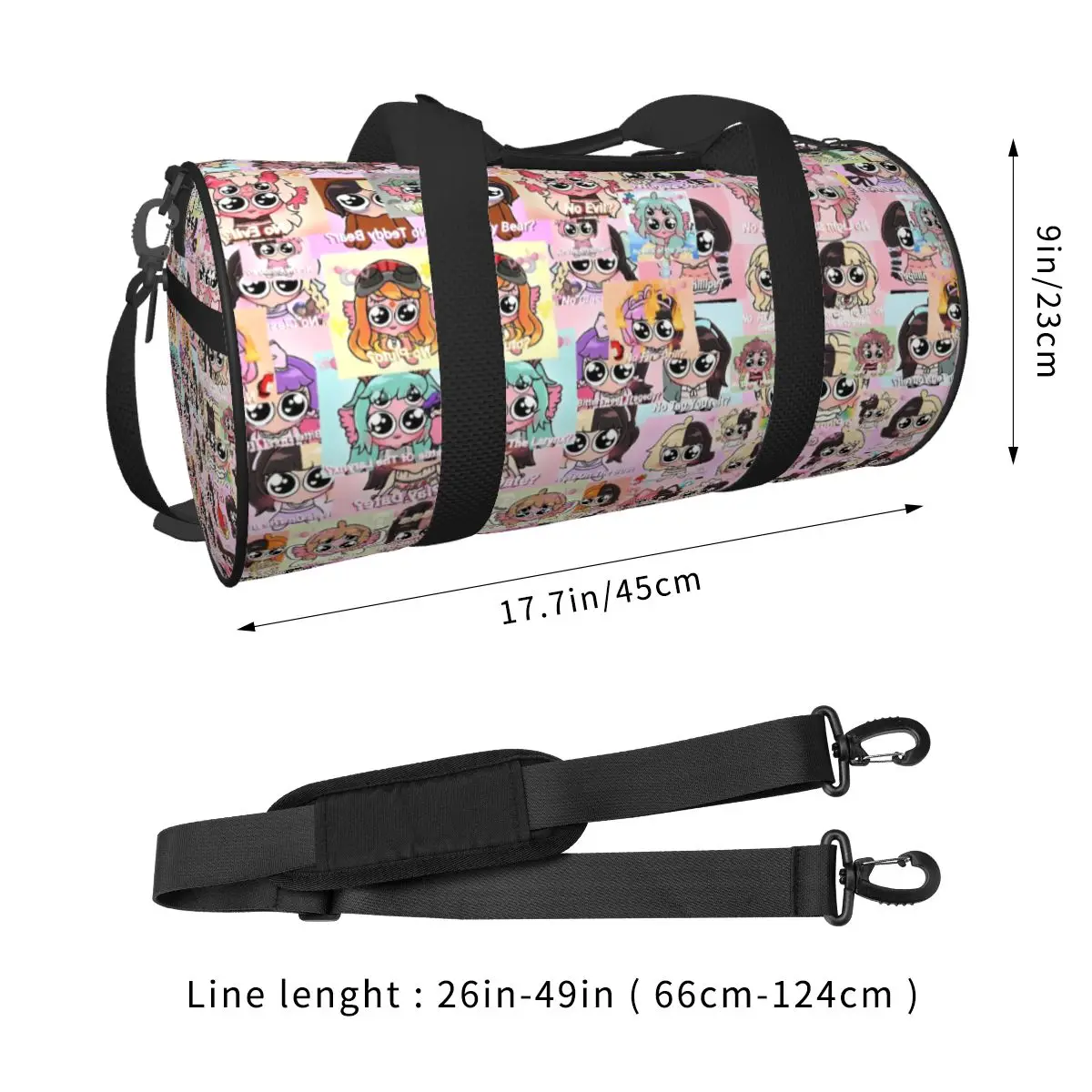 Melanies Martinezs Kawaii Gym Bag Swimming Sports Bags Couple Design Large Capacity Vintage Fitness Bag Weekend Handbags