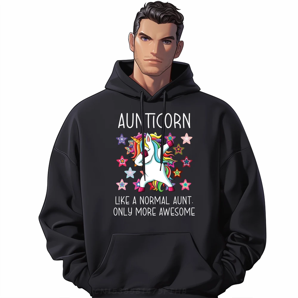 

Aunticorn Like An Aunt Only Awesome Dabbing Unicorn Classic Long Sleeve Loose Hoodies O-Neck Mens Sweatshirt Printed On Hoodies