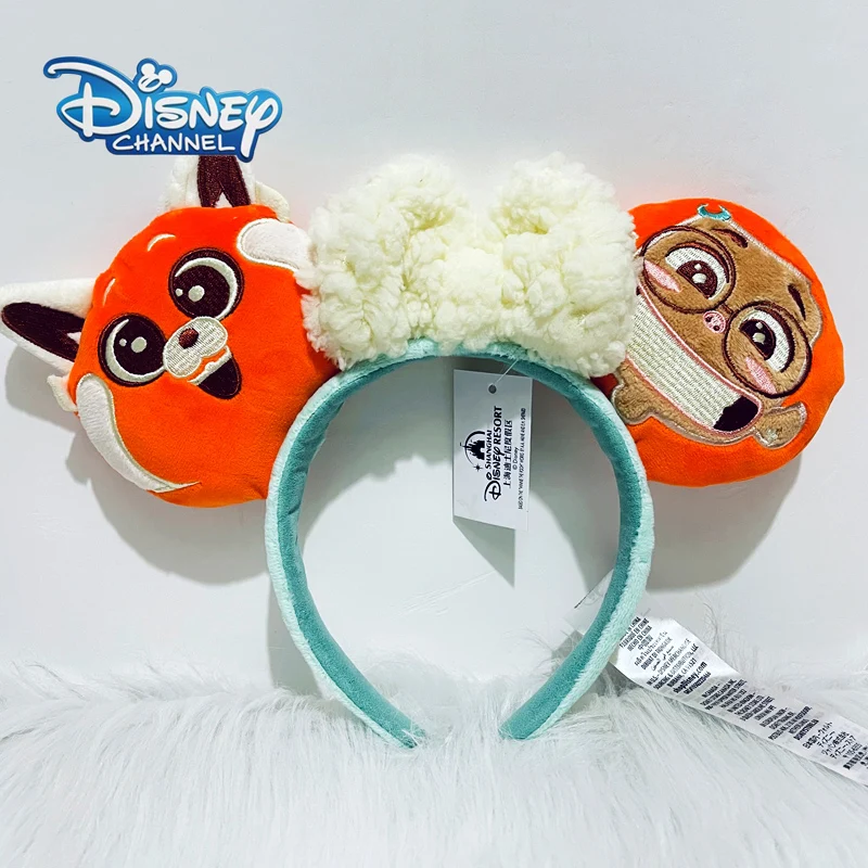 Disney Turning Red Headband Red Panda Mickey Ear Adult Children's Paradise Cute Plush Headband Hair Accessories Headwear