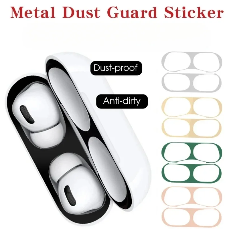 Metal Dust Guard Sticker Case for Apple AirPods Pro 2 Dust Guard Protective Anti-scratch Earbuds Film Headphone Box Accessories