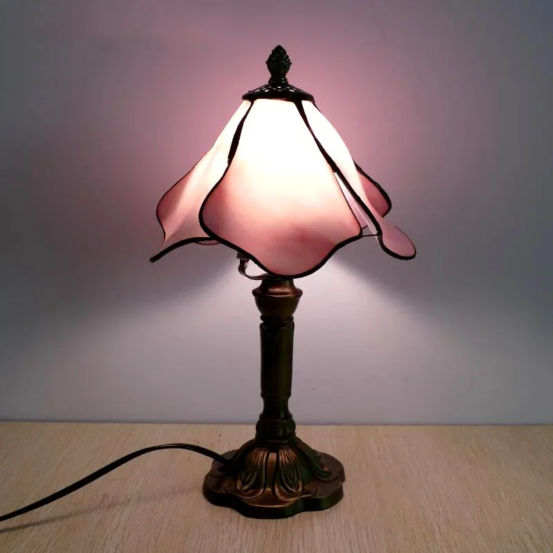 Barokke tafellamp Kleur glazen lampenkap Harsbasis Retro mediterrane stijl tafellamp Slaapkamer Eetkamer Kunst Bureaulamp