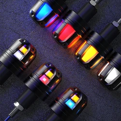 2pcs 12V Motorcycle LED Handlebar End Turn Light Flasher Handle Grip Bar Side Marker Corner Lamp Lighting